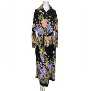 Zara Floral Maxi Shirt Dress